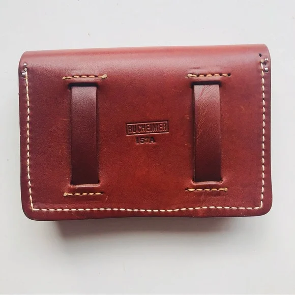 Bucheimer Leather Ammo Belt Pouch Holder Hunting Storage Case #157 A - Picture 2 of 6